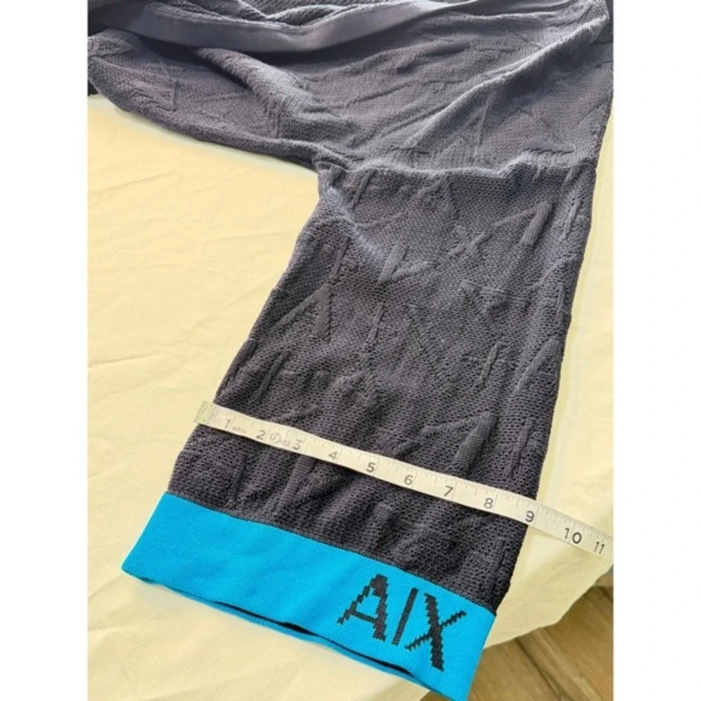 A/X Armani Exchange Navy Blue Logo Knit Open Front Cardigan Oversized Colorblock
